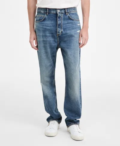 Hugo Boss Men's Nate Distressed Regular-fit Jeans In Blue