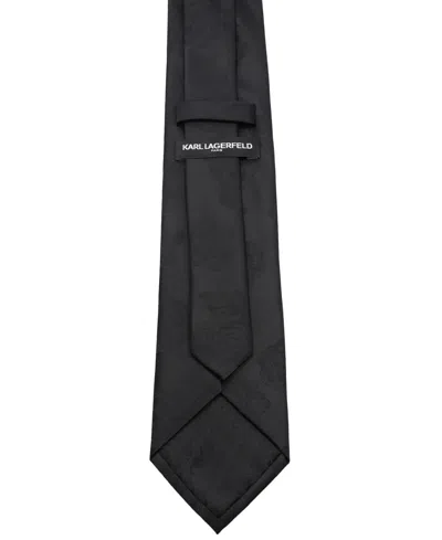 Karl Lagerfeld Men's Herringbone Pattern Classic Tie In Black