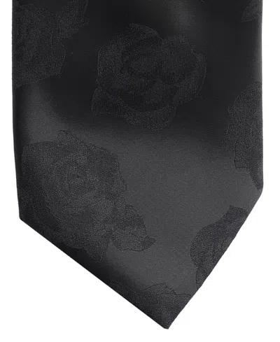 Karl Lagerfeld Men's Herringbone Pattern Classic Tie In Black