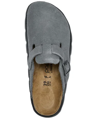 Birkenstock Women's Boston Chunky Suede Leather Platform Clog From Finish Line In Gray