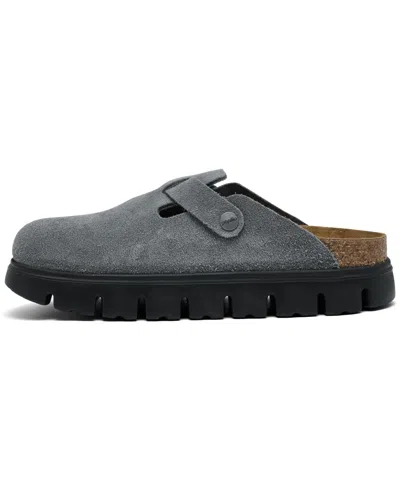 Birkenstock Women's Boston Chunky Suede Leather Platform Clog From Finish Line In Gray