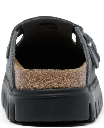 Birkenstock Women's Boston Chunky Suede Leather Platform Clog From Finish Line In Gray