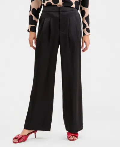 On 34th Women's Solid Satin Wide-leg Pants, Macy's Exclusive In Black