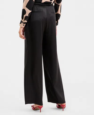 On 34th Women's Solid Satin Wide-leg Pants, Macy's Exclusive In Black