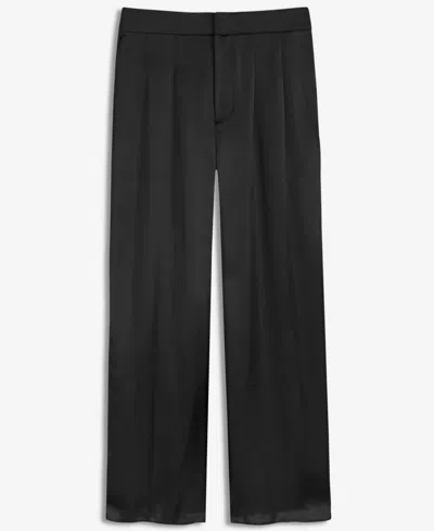 On 34th Women's Solid Satin Wide-leg Pants, Macy's Exclusive In Black