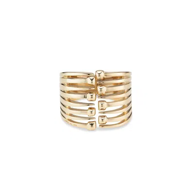 Unode50 Nail Heads Cuff Metal Bracelet In Gold