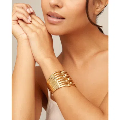 Unode50 Nail Heads Cuff Metal Bracelet In Gold