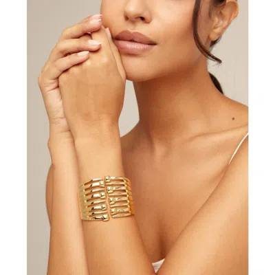 Unode50 Nail Heads Cuff Metal Bracelet In Gold