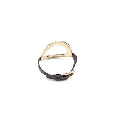 Unode50 Large Central Oval Buckle Clasp Bracelet In Gold