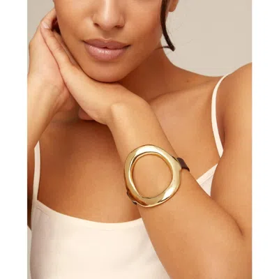 Unode50 Large Central Oval Buckle Clasp Bracelet In Gold