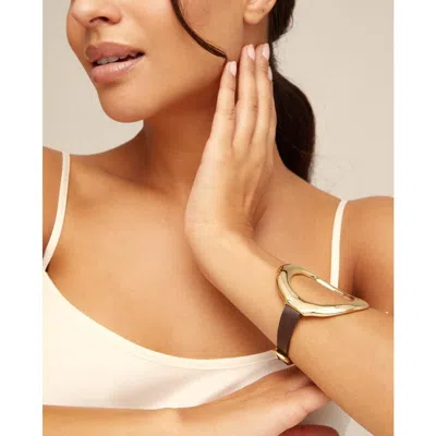 Unode50 Large Central Oval Buckle Clasp Bracelet In Gold