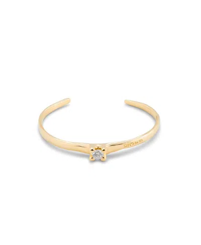 Unode50 18k Gold-plated White Cubic Zirconia Metal Alloy Rigid Bracelet In Gold