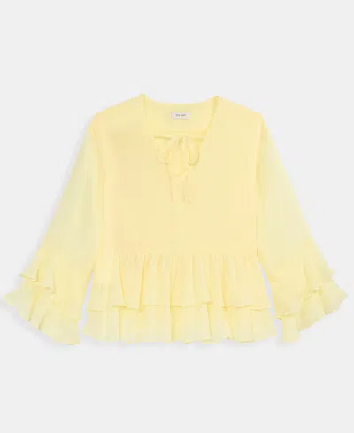 On 34th Women's Long Sleeve Chiffon Ruffle Blouse, Macy's Exclusive In Yellow