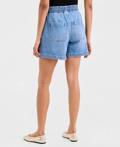 On 34th Women's High-rise Paperbag-waist Jean Shorts, Macy's Exclusive In Black