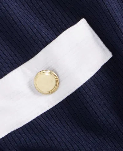 On 34th Women's Knit Solid Colored-trim Button-up Tank Top, Macy's Exclusive In Blue