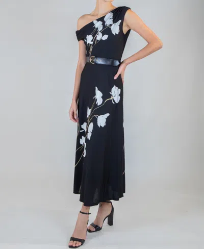 Taylor Women's Belted Off-the-shoulder Dress In Black