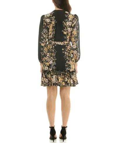Taylor Women's Floral Shirt Dress In Black