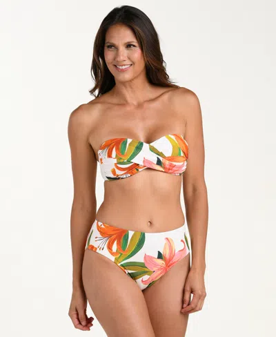 La Blanca Women's Jungle Blossoms Twist Bandeau Swim Top In Multi