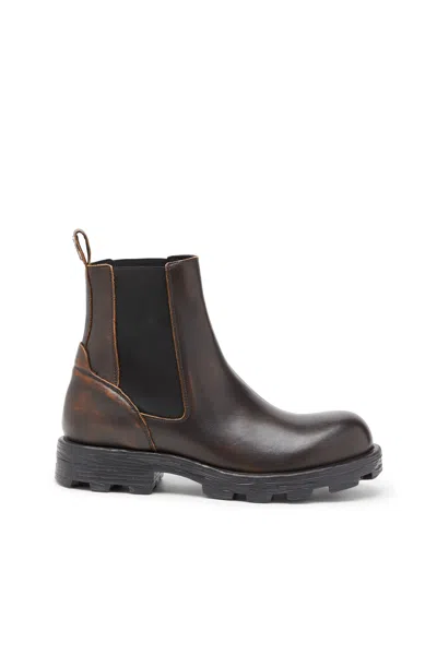 Diesel D-hammer-chelsea Boots In Brushed Leather In Multi