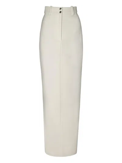 Vestiaire D'un Oiseau Libre Button-up Maxi Pencil Skirt In White