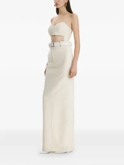 Vestiaire D'un Oiseau Libre Button-up Maxi Pencil Skirt In White