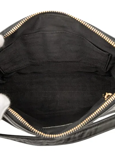 Pre-owned Chanel 2000-2002 Cc Chocolate Bar Lambskin Shoulder Bag In Black