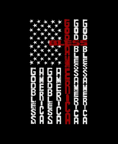 La Pop Art Women's Cross Flag Word Art Crewneck Sweatshirt In Black