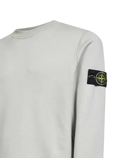 Stone Island Ribbed Badge Sweatshirt In Gray