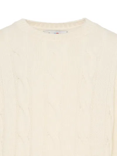 Mc2 Saint Barth Cable-knit Sweater In Neutral