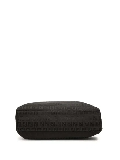 Pre-owned Fendi 2000-2010 Zucchino Canvas Tote Bag In Black