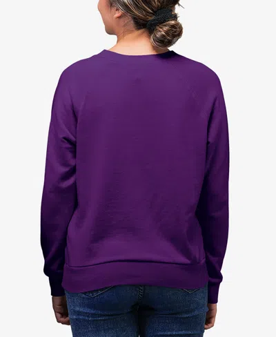 La Pop Art Women's We Wish You A Merry Christmas Word Art Crewneck Sweatshirt In Purple