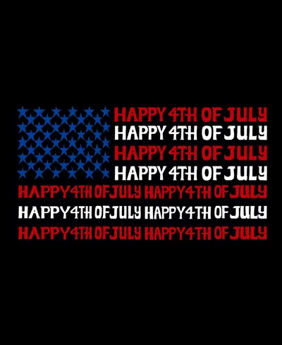 La Pop Art Women's Happy 4th Of July Word Art Crewneck Sweatshirt In Black