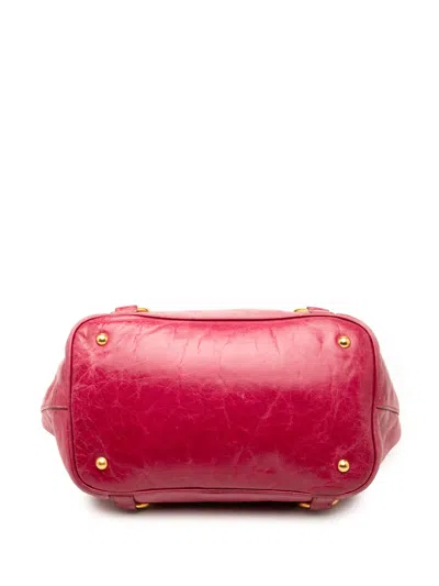Pre-owned Miu Miu 2010 Vitello Lux Satchel In Pink