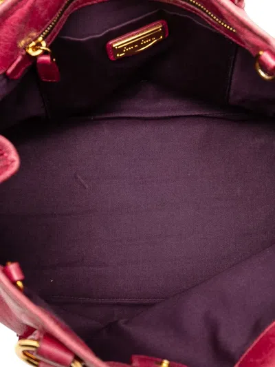 Pre-owned Miu Miu 2010 Vitello Lux Satchel In Pink