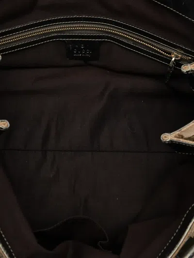 Pre-owned Gucci 2016-2025 Gg Canvas Bamboo Dialux Pop Tote Bag In Brown