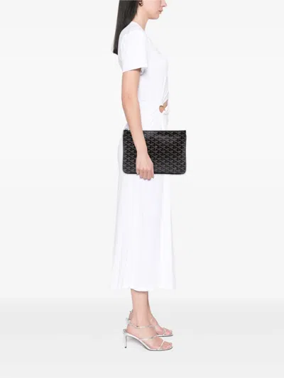 Pre-owned Goyard 2015 Ine Senat Mm Clutch Bag In Black