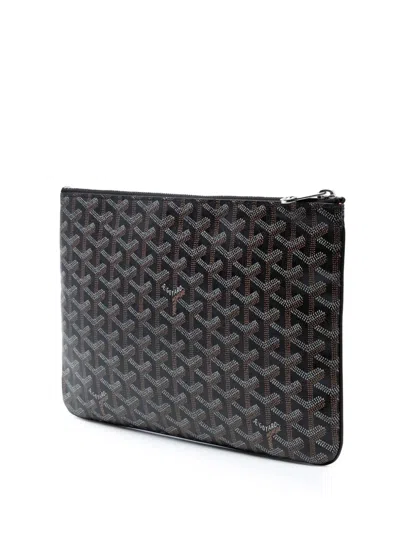 Pre-owned Goyard 2015 Ine Senat Mm Clutch Bag In Black