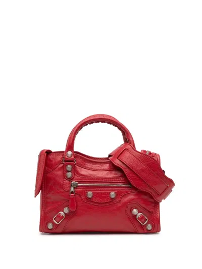 Pre-owned Balenciaga 2010 Mini Lambskin Motocross Giant 21 City Satchel In Red