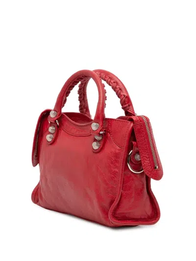 Pre-owned Balenciaga 2010 Mini Lambskin Motocross Giant 21 City Satchel In Red