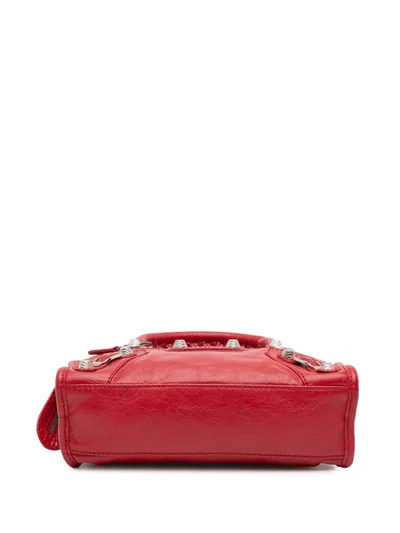 Pre-owned Balenciaga 2010 Mini Lambskin Motocross Giant 21 City Satchel In Red