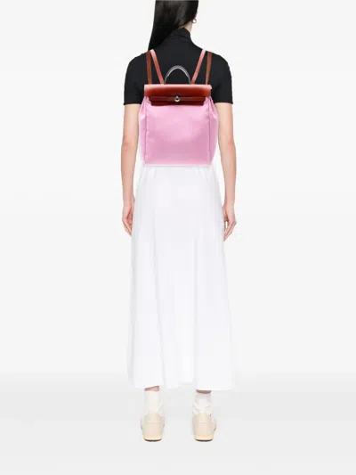 Pre-owned Hermes 2021 Toile Herbag Gm Backpack In Brown