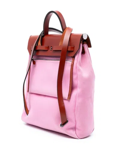 Pre-owned Hermes 2021 Toile Herbag Gm Backpack In Brown