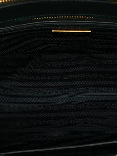 Pre-owned Prada 2010-2025 Medium Saffiano Lux Galleria Double Zip Satchel In Green