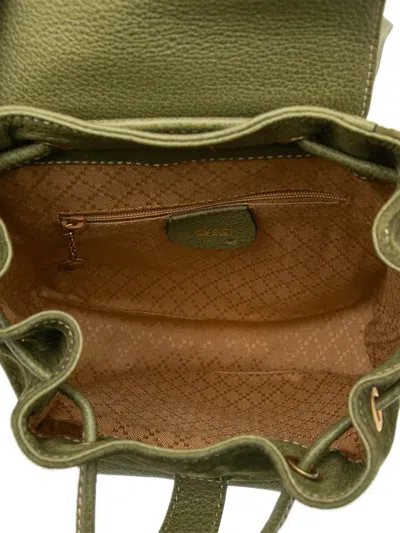 Pre-owned Gucci 20th Century Suede Bamboo Backpack In Green