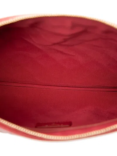 Pre-owned Chanel 2018-2019 Medium Quilted Sheepskin Mademoiselle O Case Clutch Bag In Red