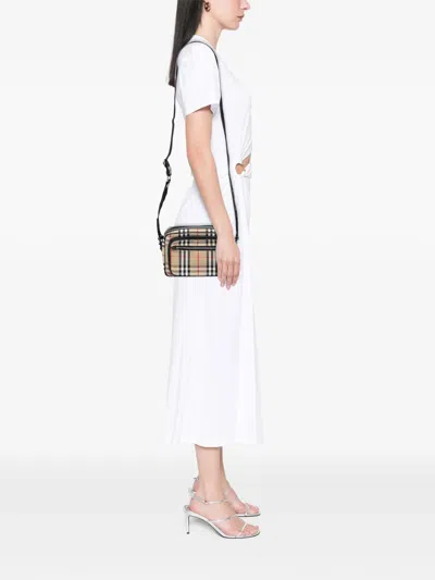 Pre-owned Burberry 2018-2025 House Check Canvas Paddy Crossbody Bag In Brown
