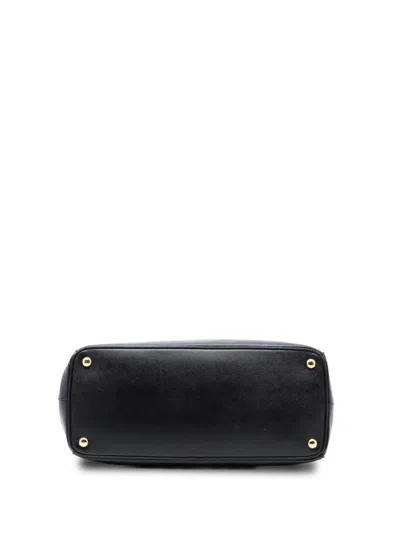 Pre-owned Prada 2010-2025 Large Saffiano Lux Galleria Double Zip Satchel In Black