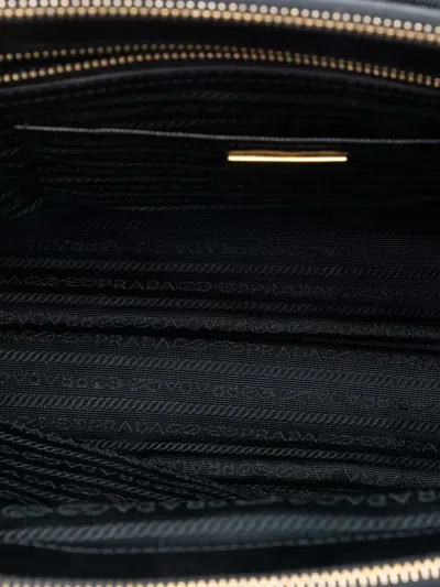 Pre-owned Prada 2010-2025 Large Saffiano Lux Galleria Double Zip Satchel In Black
