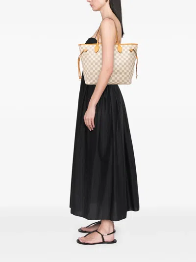 Pre-owned Louis Vuitton 2012 Damier Azur Neverfull Mm Tote Bag In White