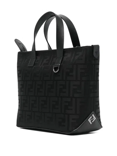 Fendi Monogram-pattern Tote Bag In Black